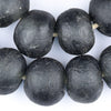 Super Jumbo Black Recycled Glass Beads (32mm)