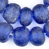 Super Jumbo Blue Recycled Glass Beads (34mm)