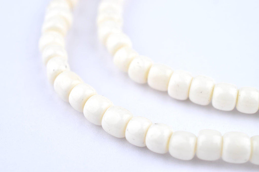 White Bone Cylinder Beads (5mm) - The Bead Chest
