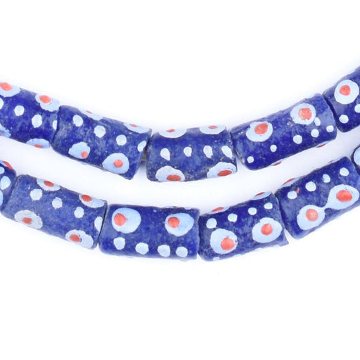 Blue Eye Cylindrical Krobo Beads - The Bead Chest