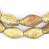 Wound Flattened Bicone Ghana Brass Beads (23x14mm)