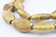 Wound Flattened Bicone Ghana Brass Beads (23x14mm) - The Bead Chest