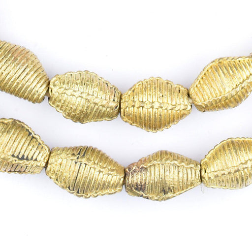 Ivory Coast Style Wound Bicone Ghana Brass Beads (18x12mm) - The Bead Chest
