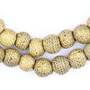 Woven Round Ghana Brass Filigree Beads (12mm)