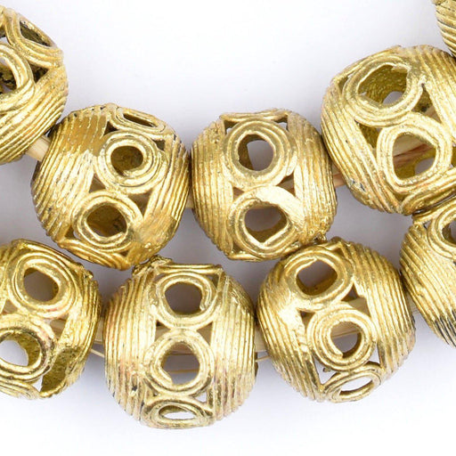 Round Eye Brass Filigree Beads (18mm) - The Bead Chest