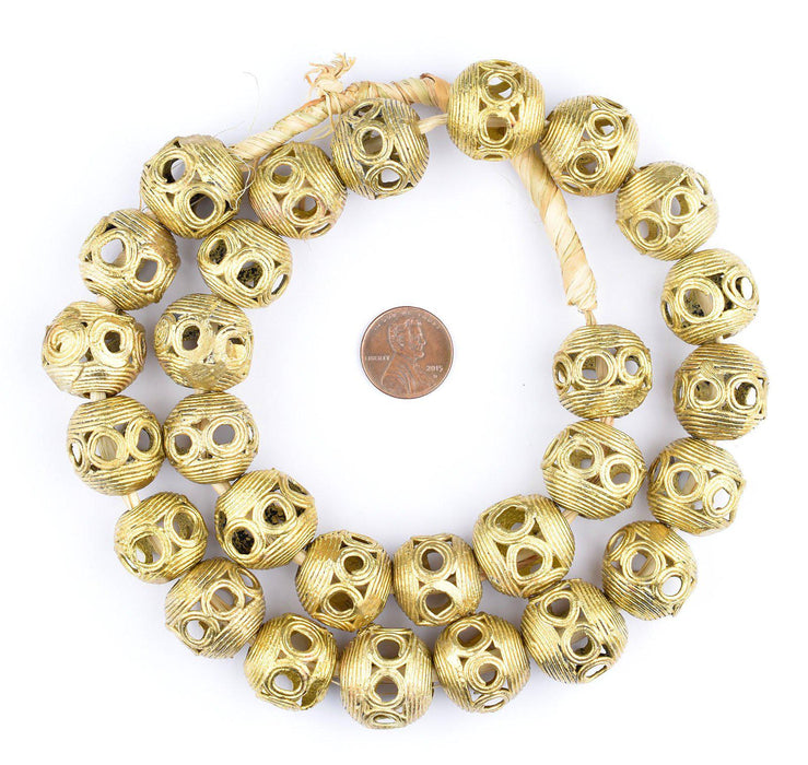 Round Eye Brass Filigree Beads (18mm) - The Bead Chest