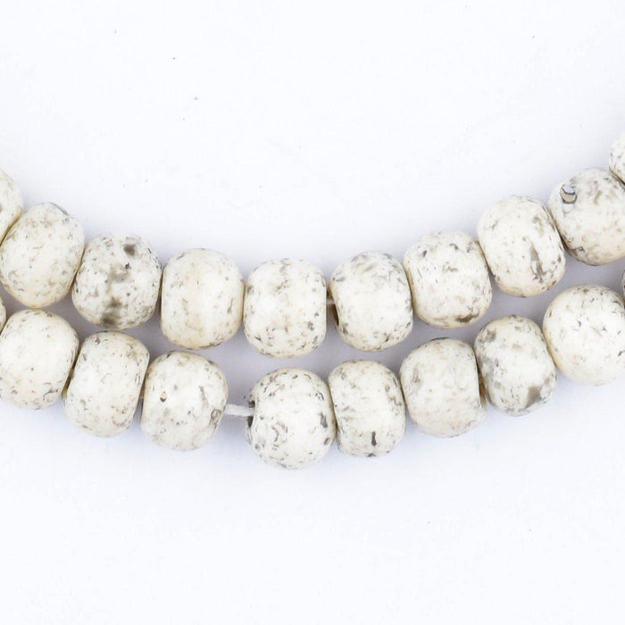 Speckled Round White Bone Beads (8mm) - The Bead Chest