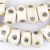 Carved Eye Batik Bone Beads (Faceted)