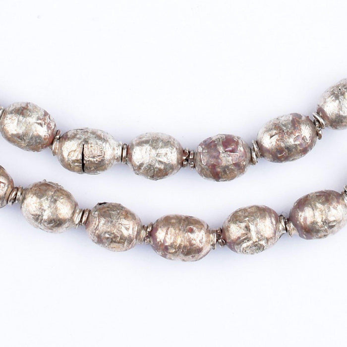 Dark Silver Ethiopian Prayer Beads (11x8mm) - The Bead Chest