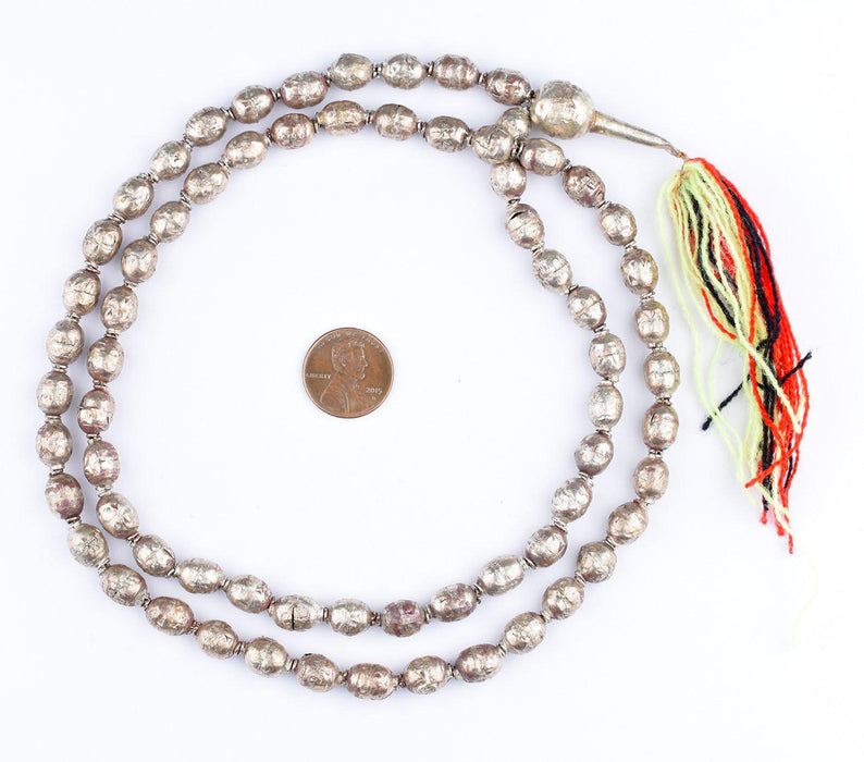 Dark Silver Ethiopian Prayer Beads (11x8mm) - The Bead Chest