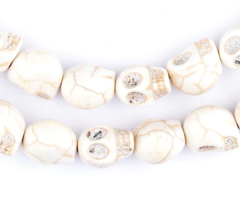 White Howlite Skull Beads (12mm) - The Bead Chest