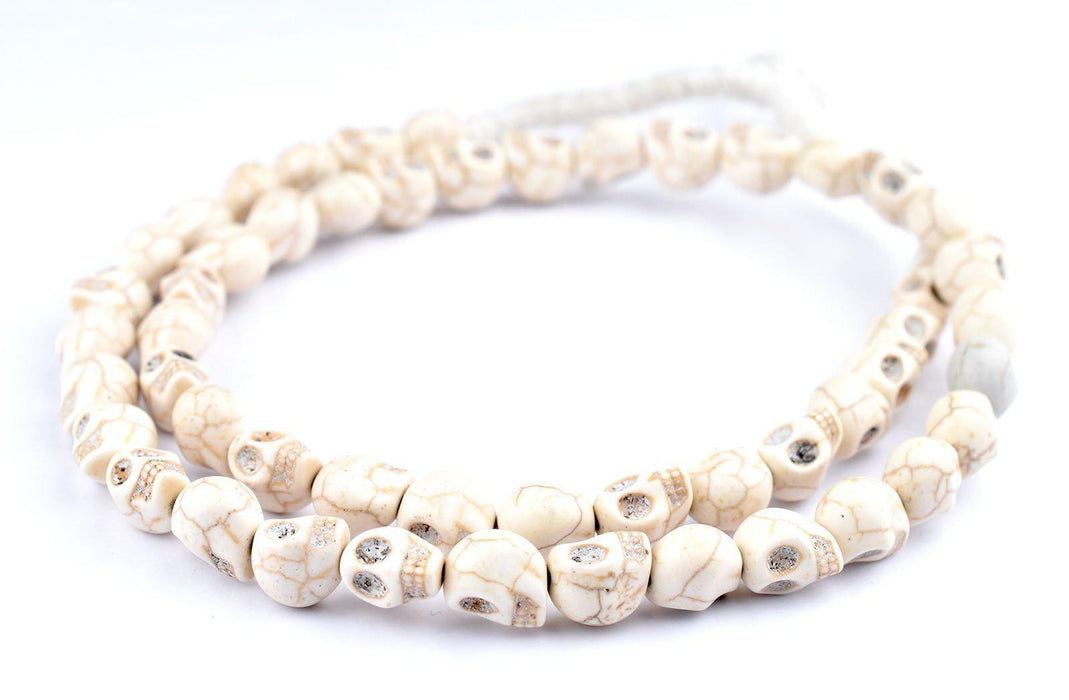 White Howlite Skull Beads (12mm) - The Bead Chest