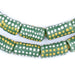Dotted Green Cylinder Krobo Beads - The Bead Chest