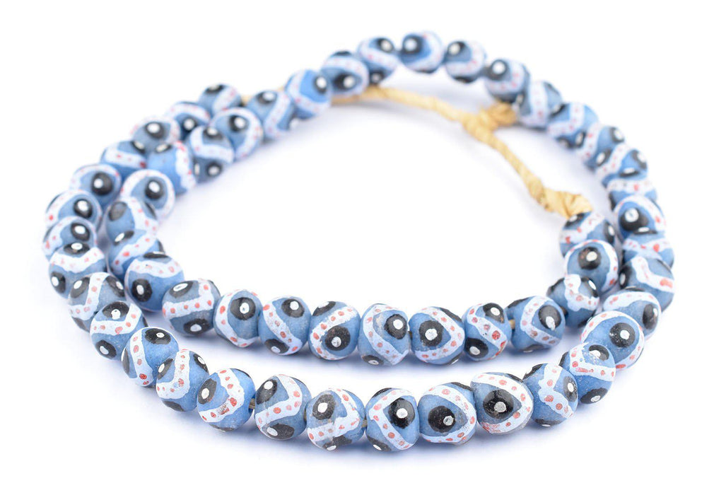 Grey Eye Round Krobo Beads - The Bead Chest