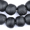 Jumbo Charcoal Black Recycled Glass Beads (22mm)