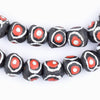 Black & Red Eye Krobo Beads