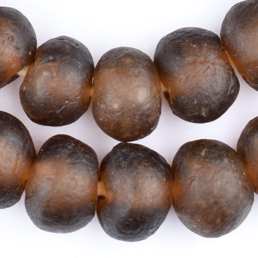 Jumbo Root Beer Brown Recycled Glass Beads (25mm) - The Bead Chest