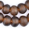 Jumbo Root Beer Brown Recycled Glass Beads (25mm)