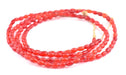 Vintage Translucent Red Czech Glass Oval Beads - The Bead Chest