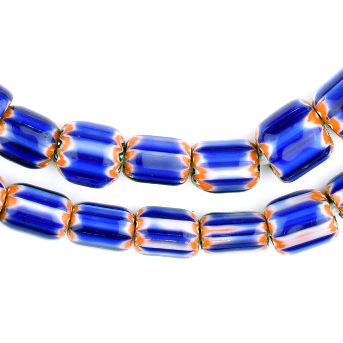 Blue Chevron Trade Beads (8mm) - The Bead Chest