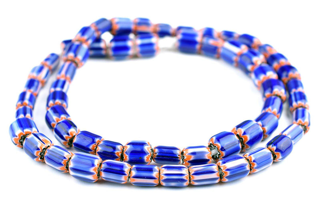 Blue Chevron Trade Beads (8mm) - The Bead Chest