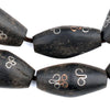 Mauritanian Inlaid Ebony Wood Bicone Beads (34x20mm)