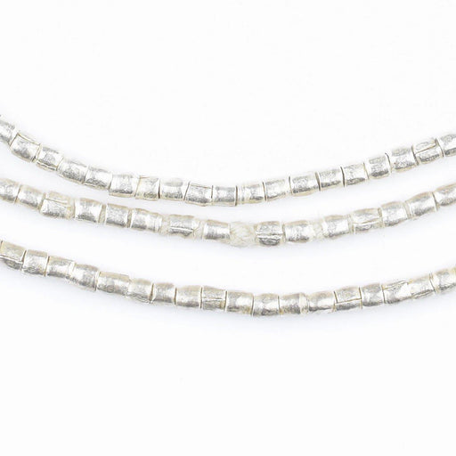 Small Silver Tube Ethiopian Beads (3x2mm) - The Bead Chest