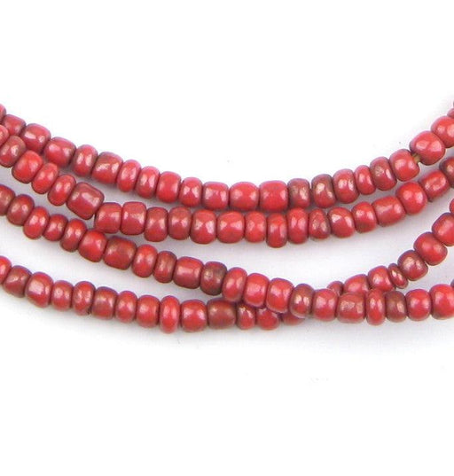 Rust Red Glass Beads (2 Strands) - The Bead Chest