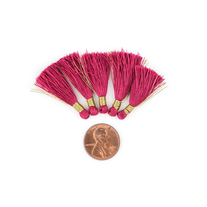 Maroon 3cm Silk Tassels (5 Pack) - The Bead Chest