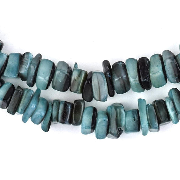 Turquoise Square Cut Natural Shell Heishi Beads (8mm) - The Bead Chest