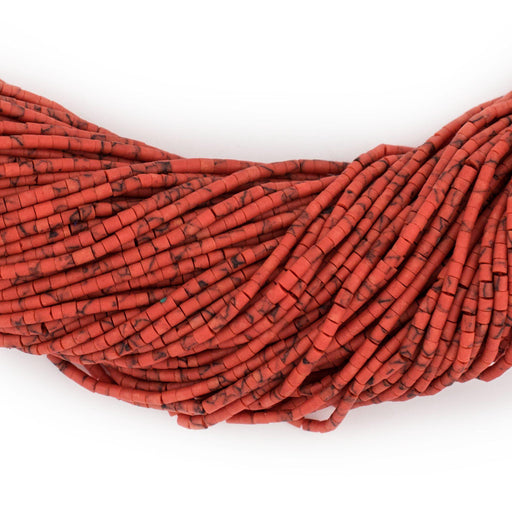 Coral-Style Afghan Stone Cylinder Beads (2mm) - The Bead Chest