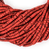 Coral-Style Afghan Stone Cylinder Beads (4mm)