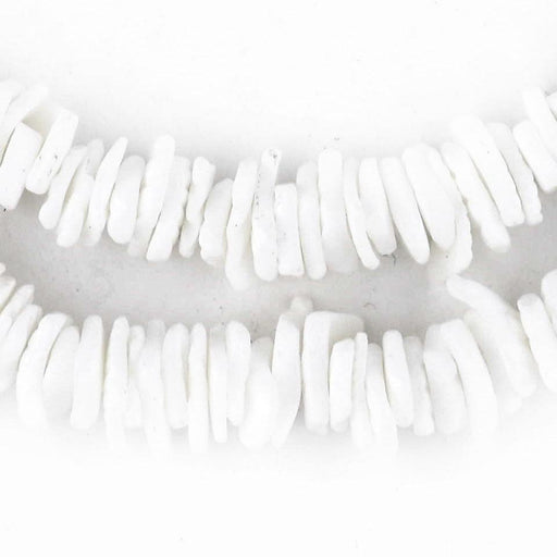 Matte White Shell Square Heishi Beads (9mm)