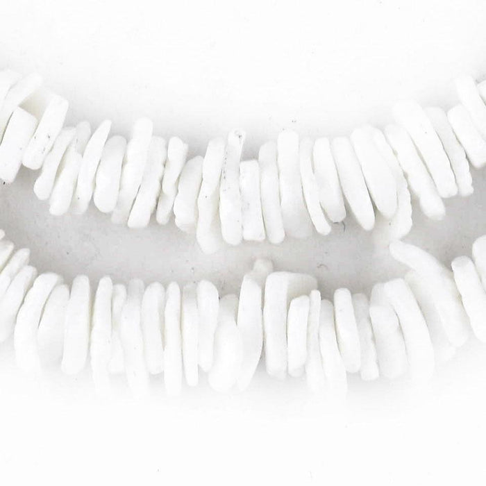 Matte White Shell Square Heishi Beads (9mm) - The Bead Chest