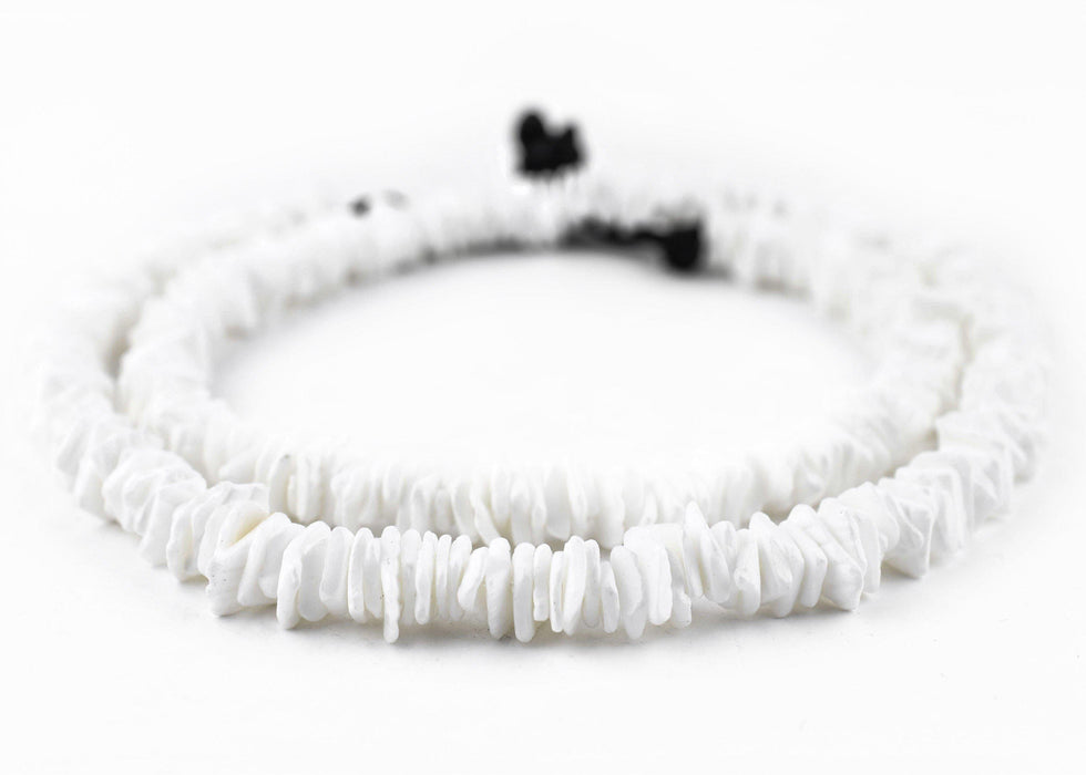 Matte White Shell Square Heishi Beads (9mm) - The Bead Chest
