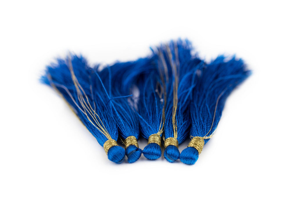 Cobalt Blue 6cm Silk Tassels (5 Pack) - The Bead Chest
