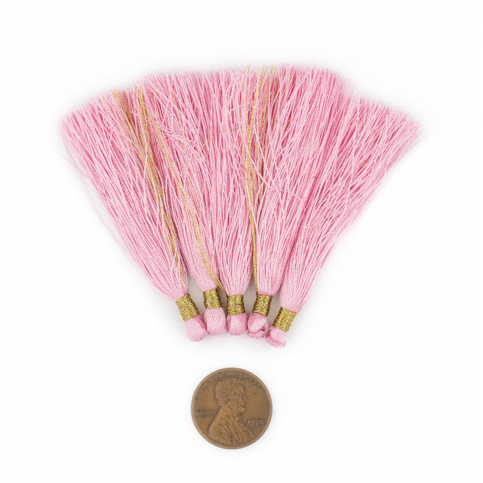 Rose 6cm Silk Tassels (5 Pack) - The Bead Chest