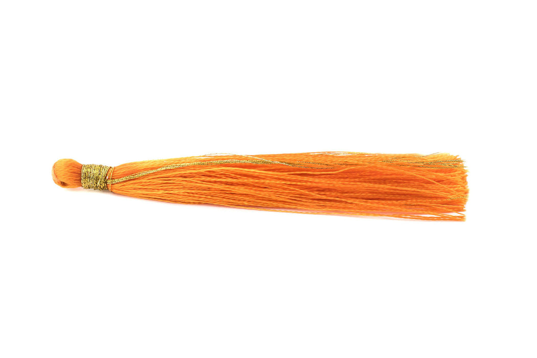 Orange 6cm Silk Tassels (5 Pack) - The Bead Chest