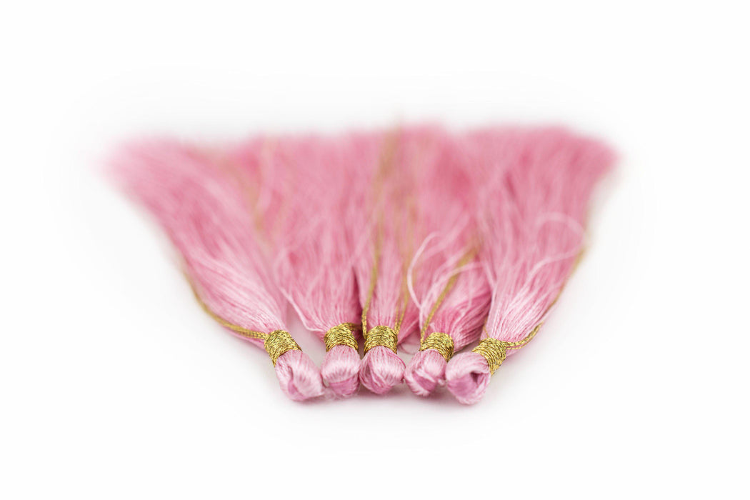 Rose 9cm Silk Tassels (5 Pack) - The Bead Chest