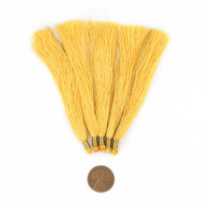 Yellow 9cm Silk Tassels (5 Pack) - The Bead Chest