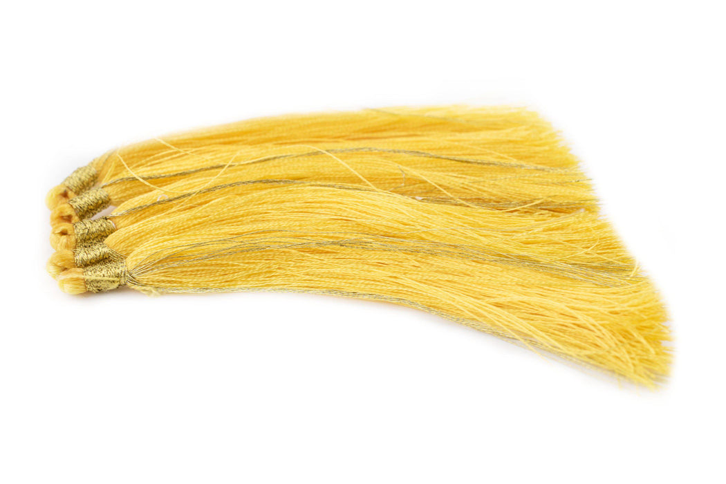 Yellow 9cm Silk Tassels (5 Pack) - The Bead Chest