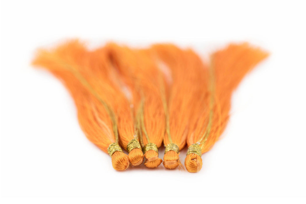 Orange 9cm Silk Tassels (5 Pack) - The Bead Chest