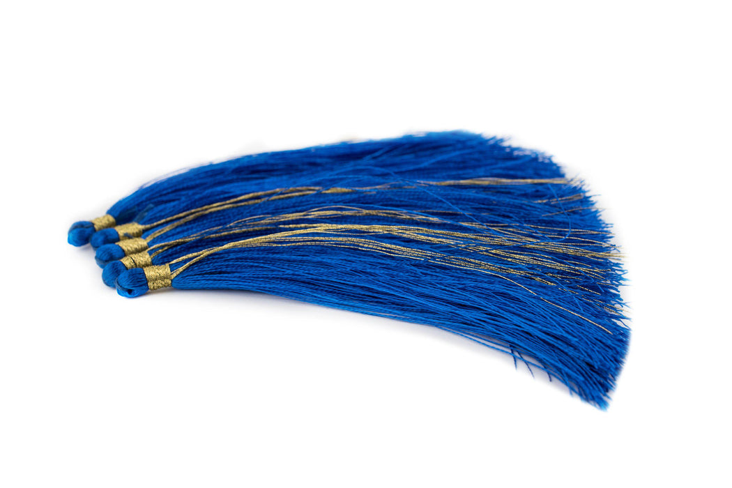 Cobalt Blue 9cm Silk Tassels (5 Pack) - The Bead Chest