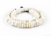 Flat Square Disk White Bone Beads (3x10mm) - The Bead Chest