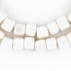 Cube White Bone Beads (6mm)