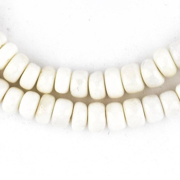 Disk White Bone Beads (6mm) - The Bead Chest