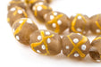 Venetian-Style Painted Mocha Recycled Glass Beads (11mm) - The Bead Chest