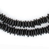 Midnight Black Ashanti Glass Saucer Beads (8mm)