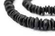 Midnight Black Ashanti Glass Saucer Beads (8mm) - The Bead Chest