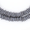 Dark Grey Ashanti Glass Saucer Beads (8mm)